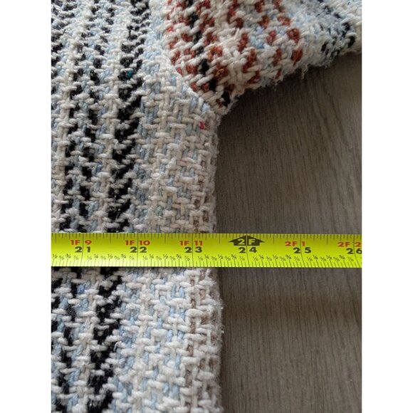 Striped Baja Hoodie Poncho XL Unisex Woven Pullover Front Pocket Made in Mexico - Picture 11 of 11